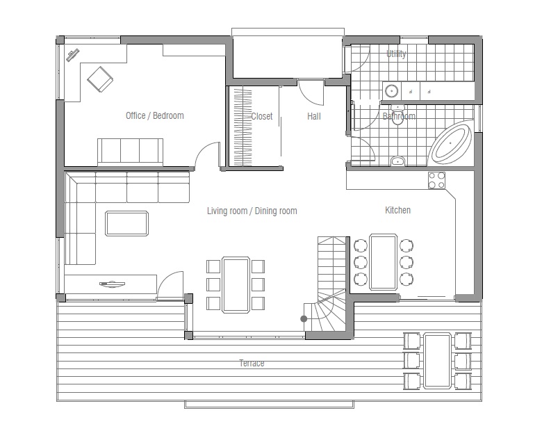 Affordable Home CH91 floor plans and outside images. House
