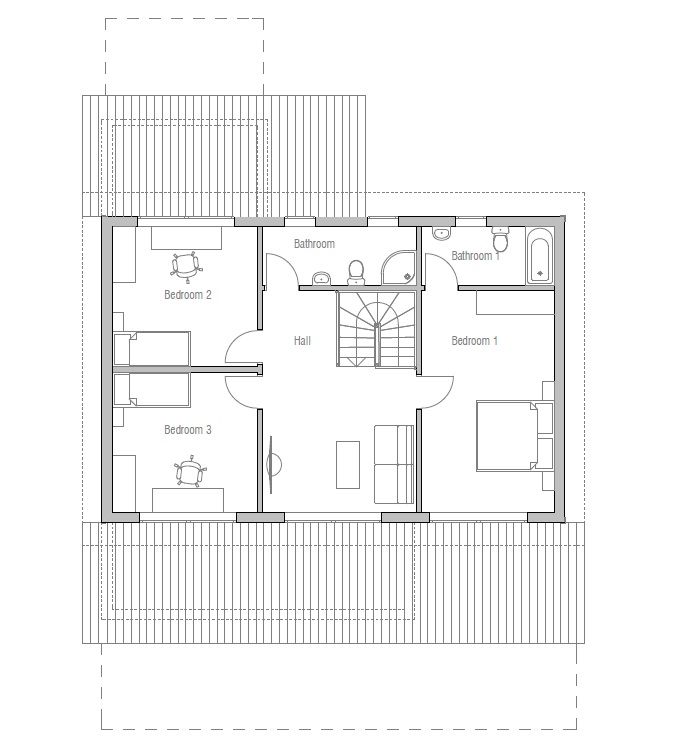 Small House Plan CH154 in modern architecture, small home design.